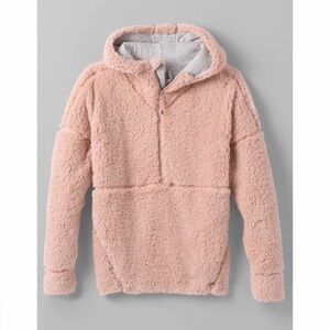 PRANA light pink Sherpa Permafrost half zip pullover XS